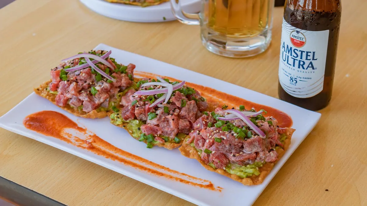 Platillo de 3 tostadas de atun
